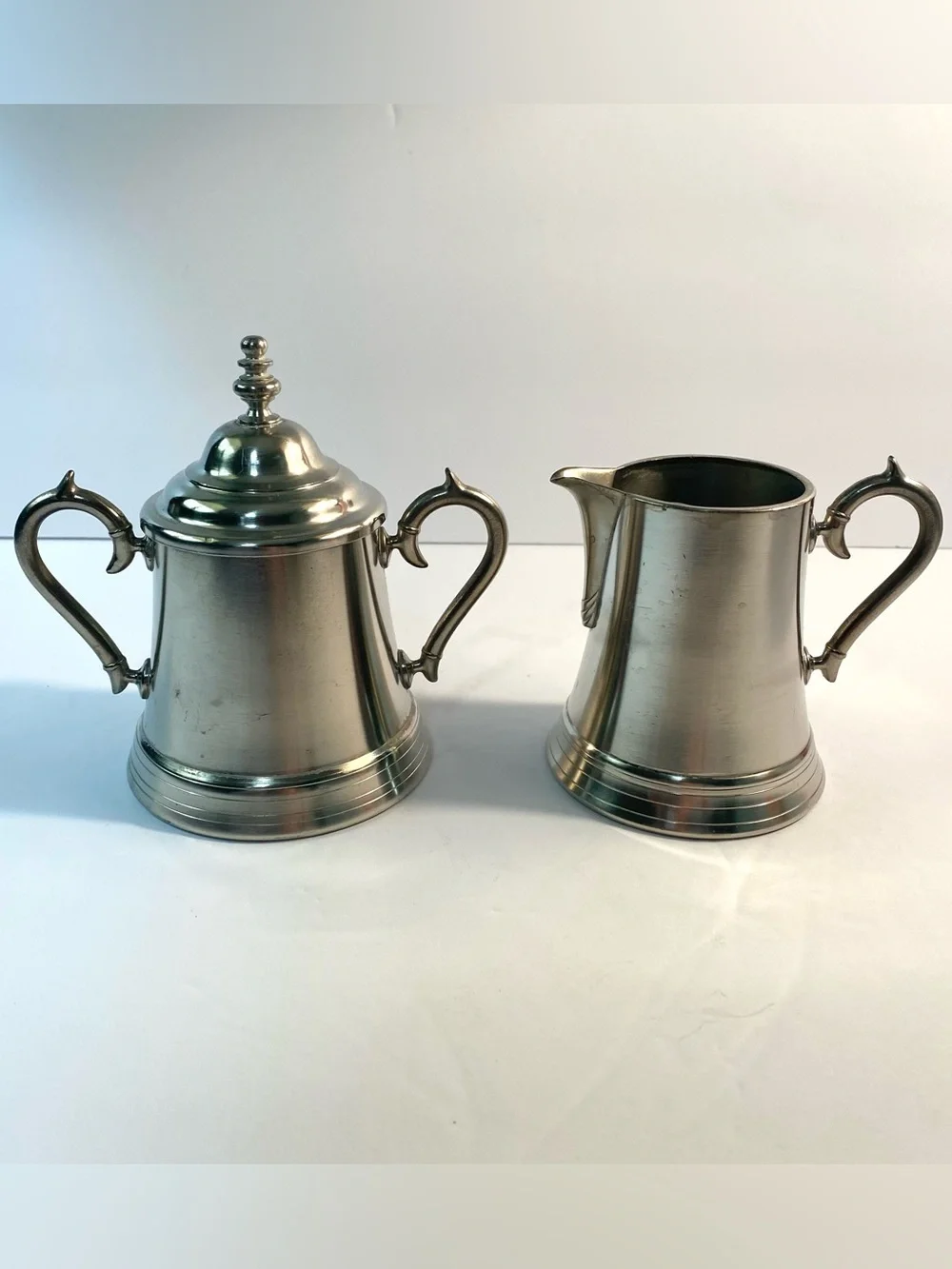 Vintage Metawa Holland Pewter Lidded Sugar and Creamer Set 94% Real Pewter
